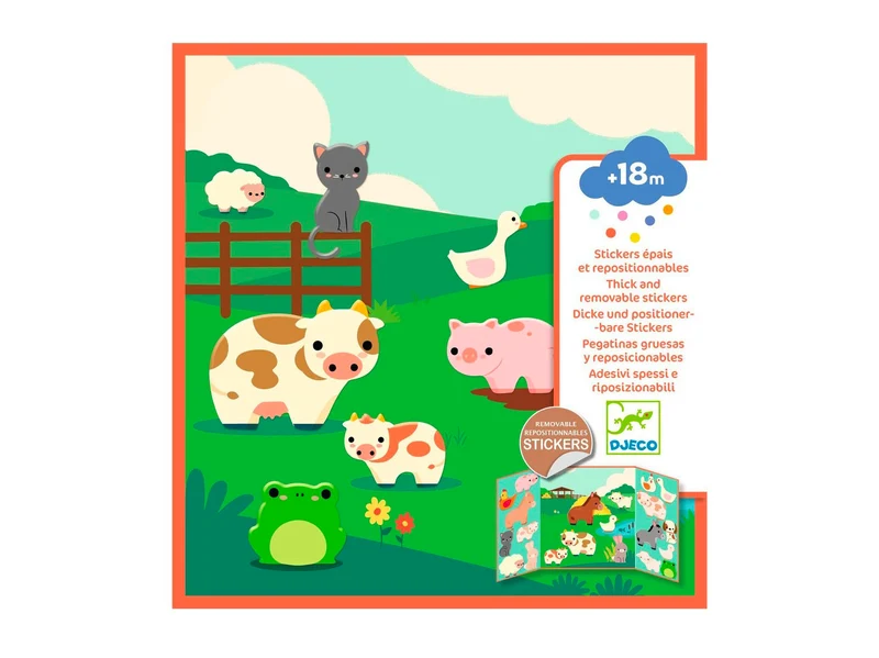 Stickers épais et repositionnables - Les animaux de la ferme - Djeco