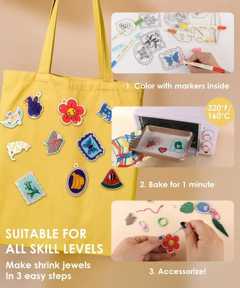 Grabie Retro Vibes DIY Shrink Art Craft Kit