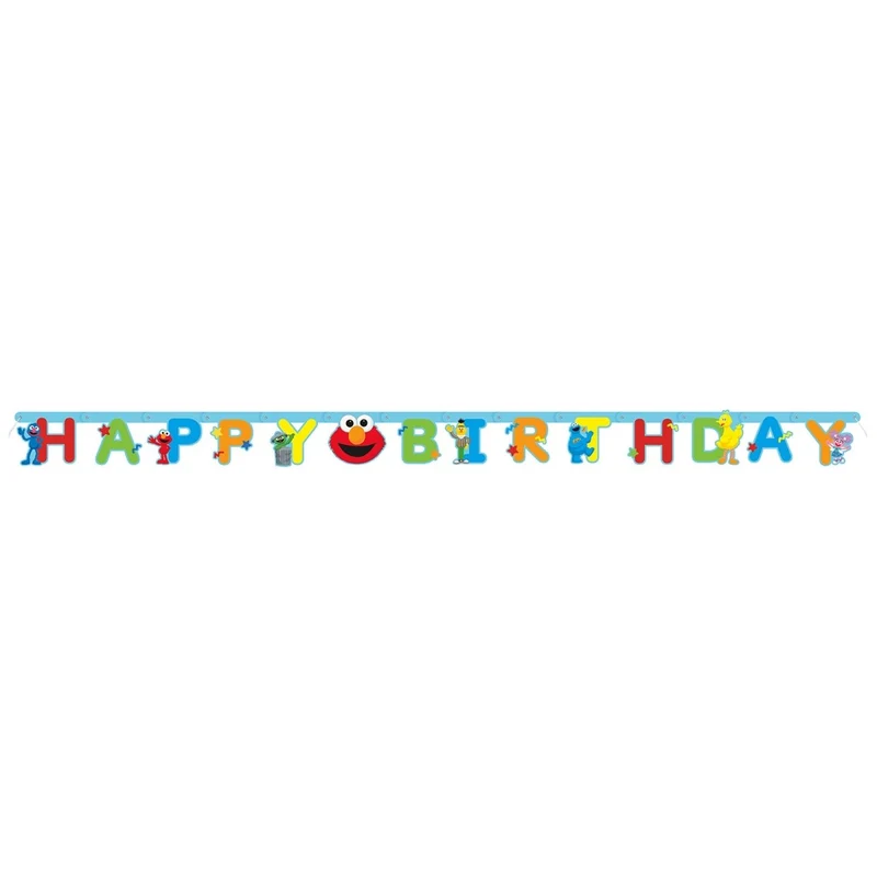 Sesame Street Party "Happy Birthday" Jointed Banner, 1 Count