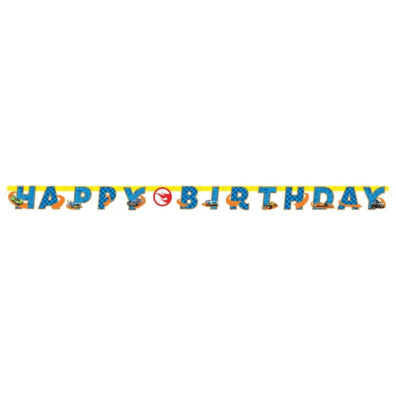 Hot Wheels Party "Happy Birthday" Jointed Banner, 1 Count