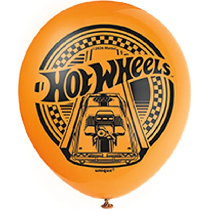 Hot Wheels Birthday Party Latex Balloons, 12 Inches, 8 Count