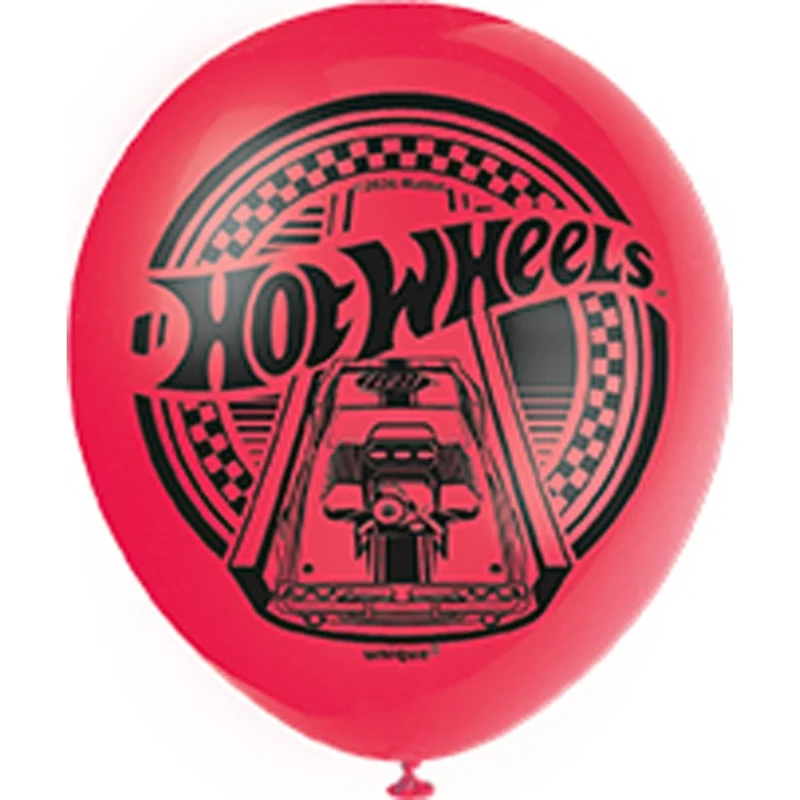 Hot Wheels Birthday Party Latex Balloons, 12 Inches, 8 Count