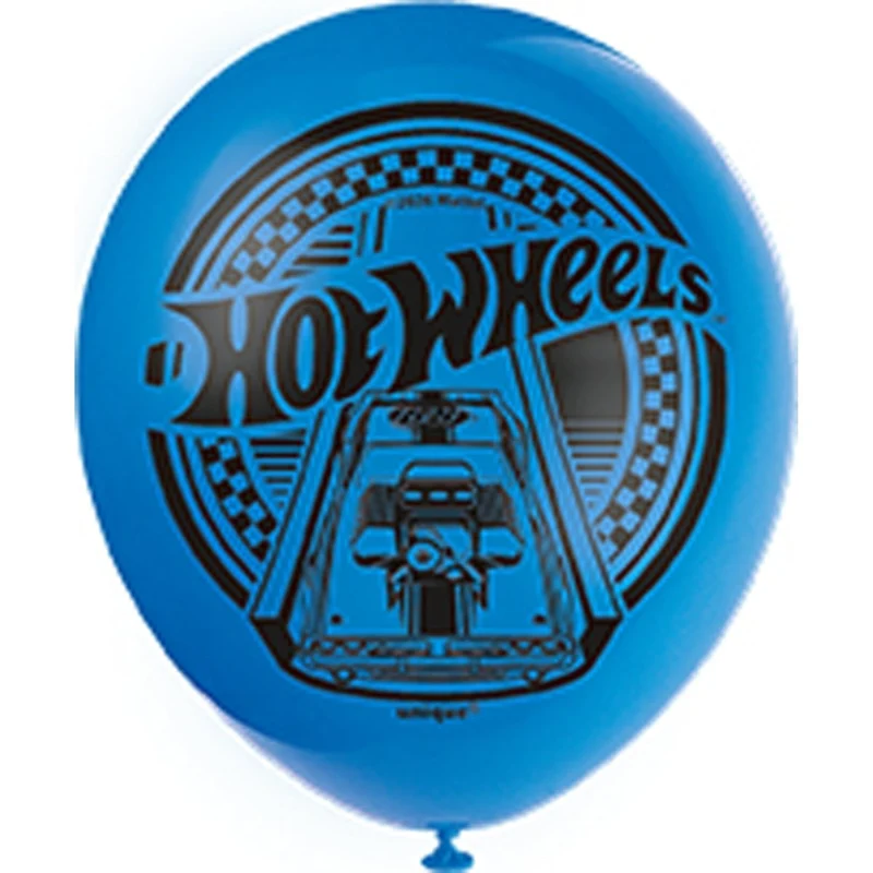 Hot Wheels Birthday Party Latex Balloons, 12 Inches, 8 Count