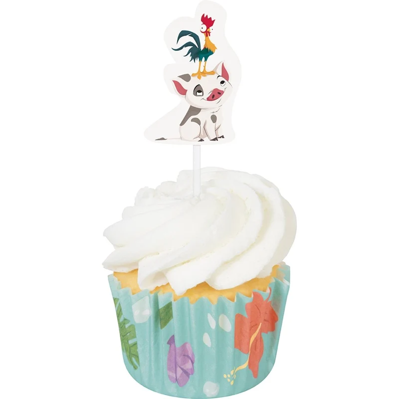 Moana Birthday Cupcake Kit, Disney Birthday Party, 24 Count