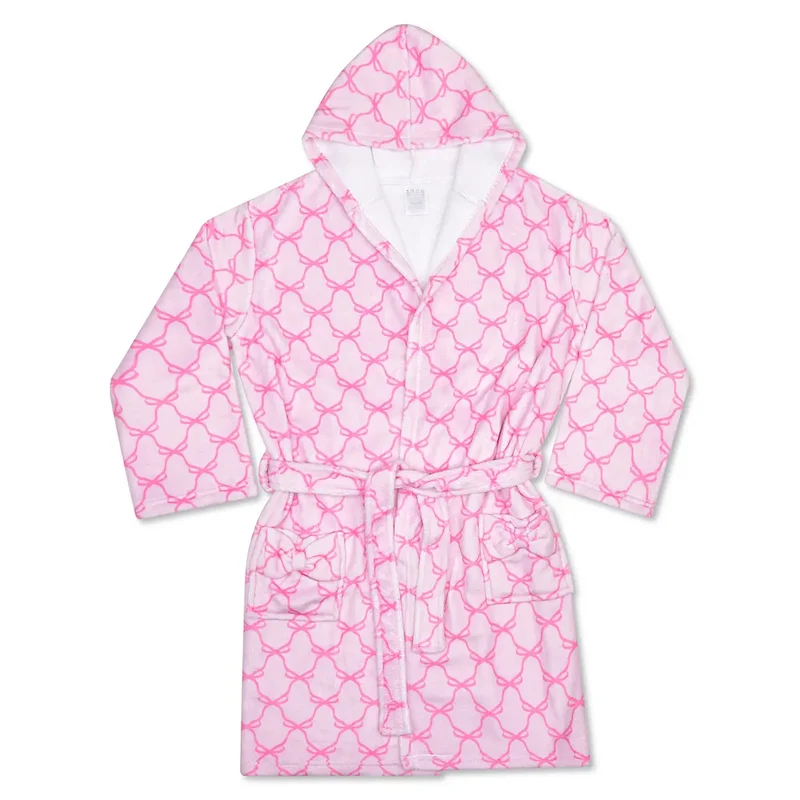Sweet Trellis Bow Hooded Plush Robe by Iscream