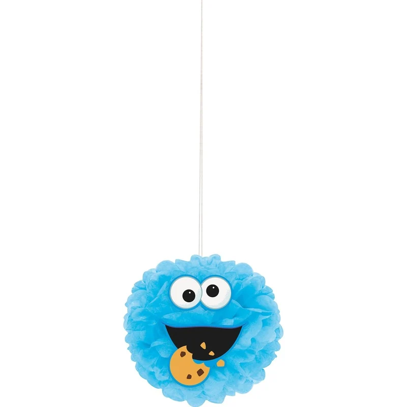 Sesame Street Birthday Party Hanging Puff Ball Decorations, 3 Count
