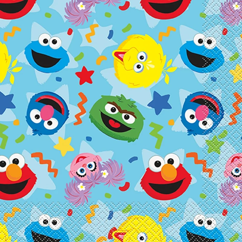 Sesame Street Birthday Party Large Lunch Napkins, 16 Count