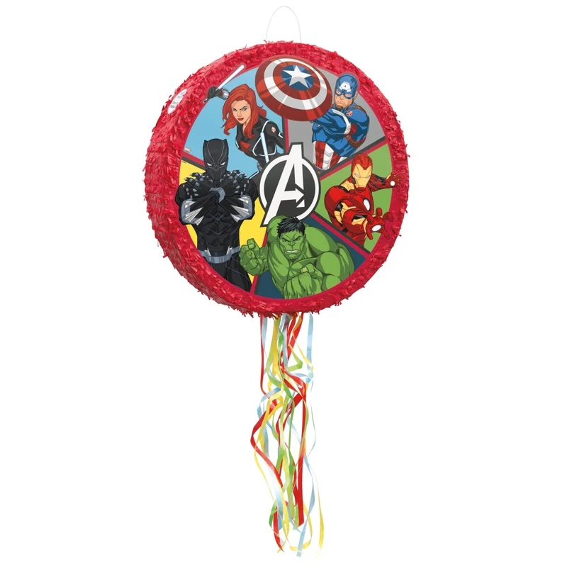 Marvel Avengers Birthday Party Drum Pull Piñata, 1 Count