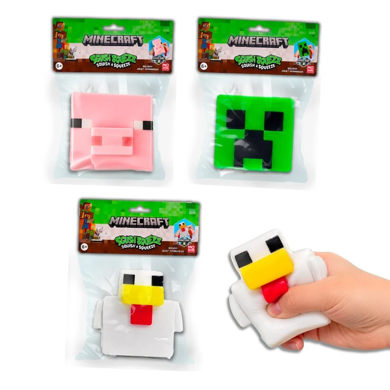 Minecraft Squish & Squeeze Squishy Toy, Assortment, 1 Count