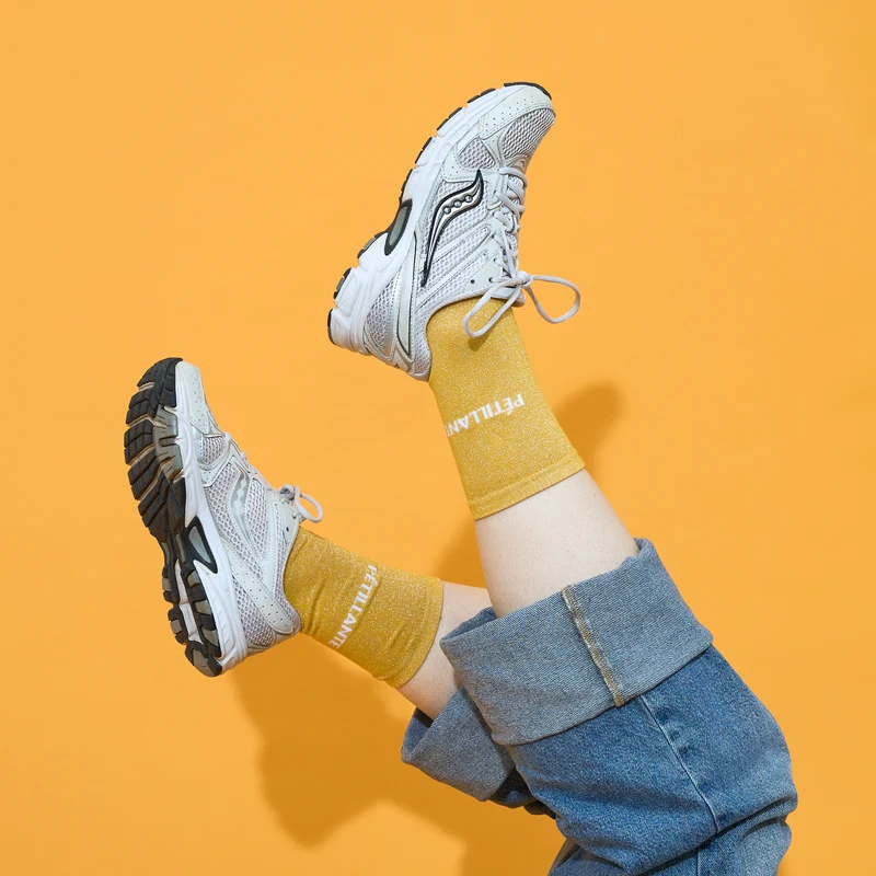 CHAUSSETTES PAILLETTES JAUNES PETILLANTE