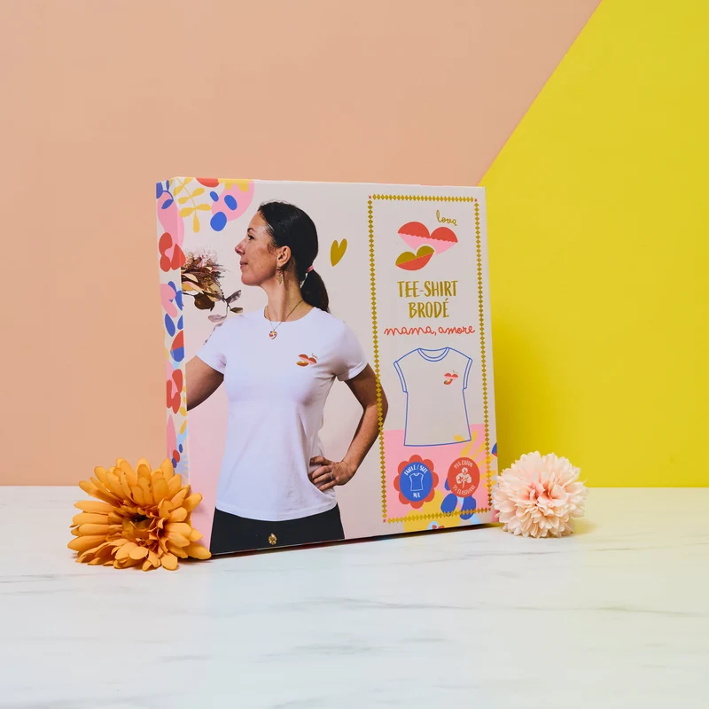 COFFRET T-SHIRT BRODE MAMA MI AMORE M/L