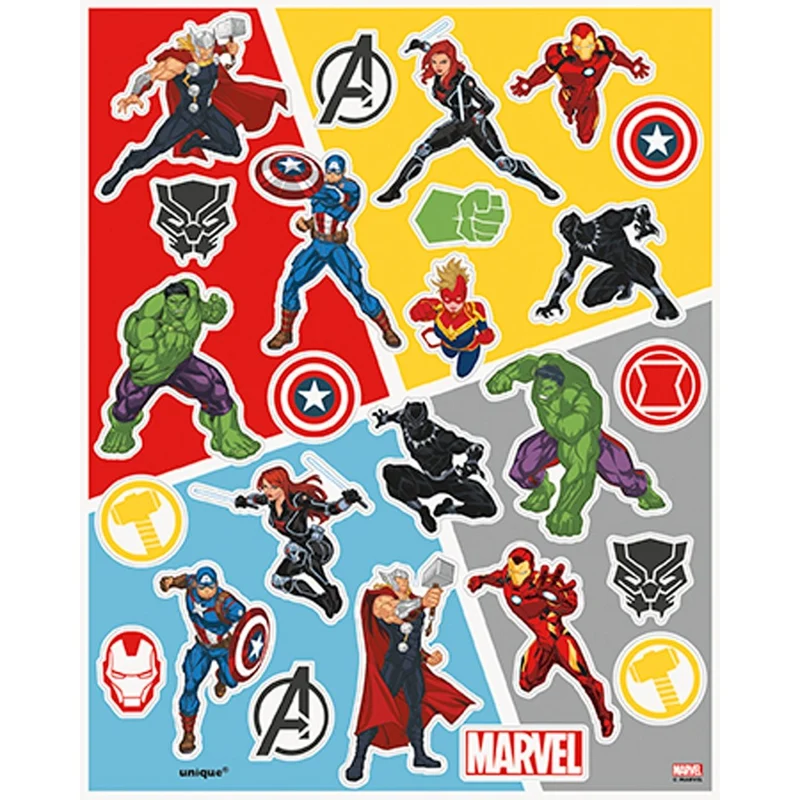 Marvel Avengers Birthday Party Sticker Sheets, 100 Stickers, 4 Count