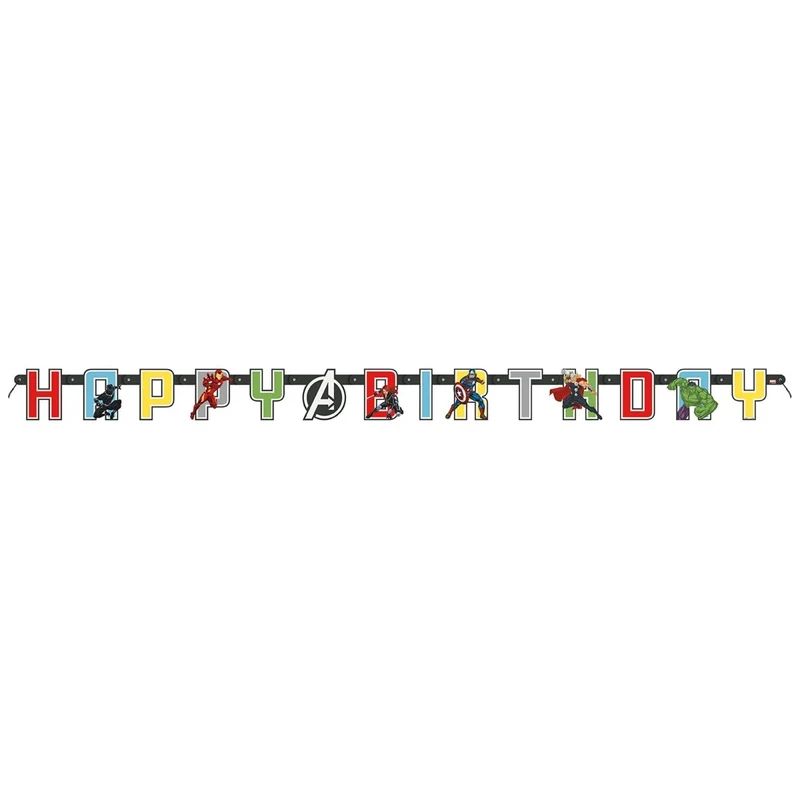 Marvel Avengers Party "Happy Birthday" Jointed Banner, 1 Count