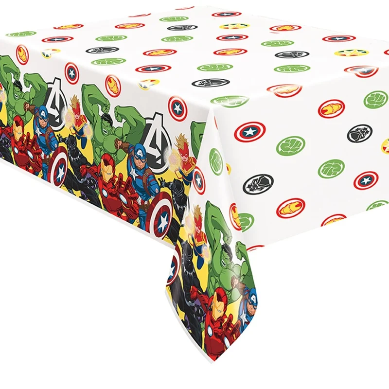 Marvel Avengers Birthday Party Rectangular Plastic Table Cover, 54 x 84 Inches, 1 Count