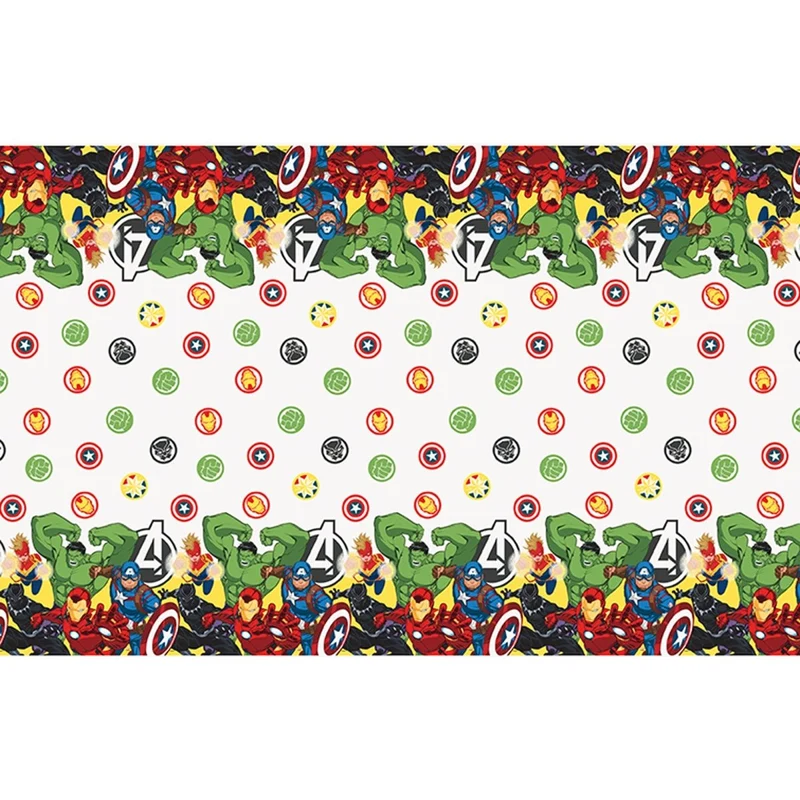 Marvel Avengers Birthday Party Rectangular Plastic Table Cover, 54 x 84 Inches, 1 Count
