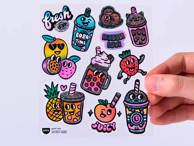 Fabulous Stickers Big - Bubble Tea - Bubble - OMY