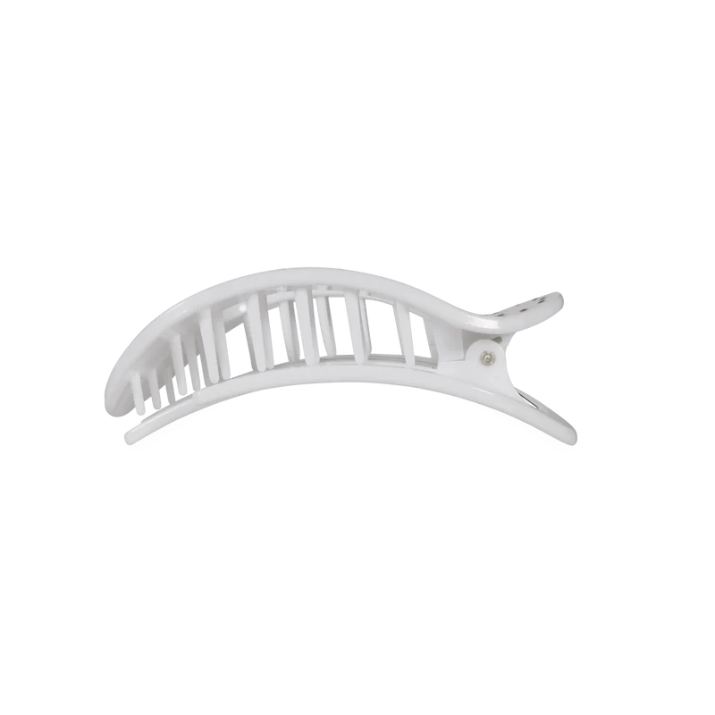 TELETIES White Polka Dot Party Medium Flat Round Hair Clip