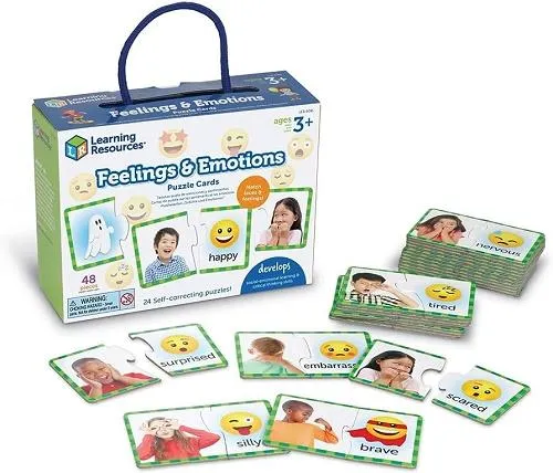 Learning Resources Feelings and Emotions Puzzle Cards - Cartes Sentiments et émotions