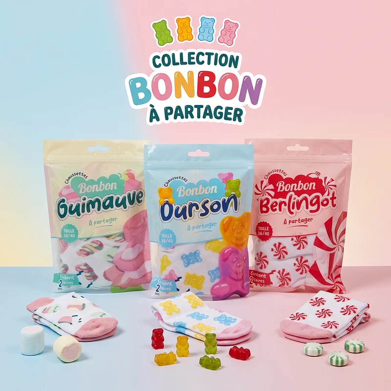 CHAUSSETTES BONBON OURSON 36-40
