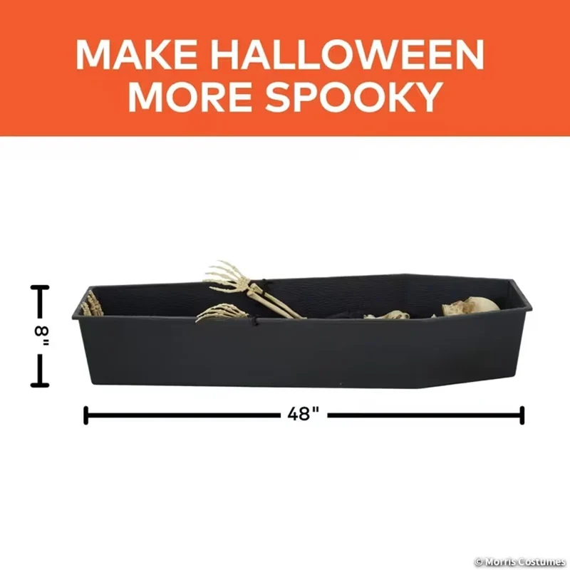 Animated Light-Up Rising Skeleton in Coffin, Halloween Decoration, 47 Inches, 1 Count
