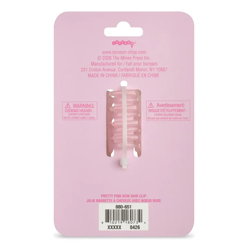 Pretty Pink Bow Hair Clip by Iscream