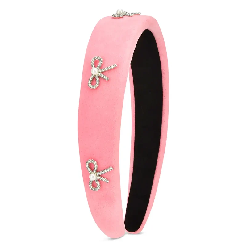 Rhinestone Bows Pink Headband by Iscream