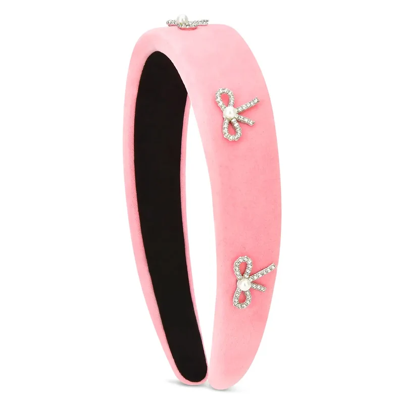 Rhinestone Bows Pink Headband by Iscream