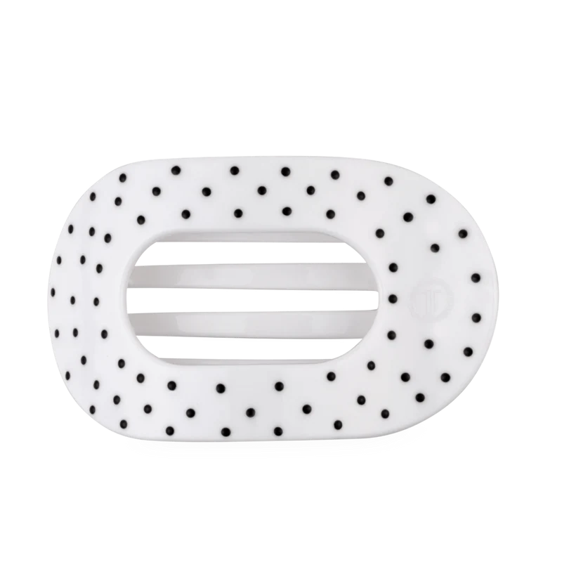 TELETIES White Polka Dot Party Large Hair Clip