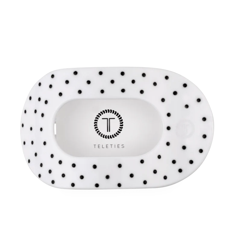 TELETIES White Polka Dot Party Large Hair Clip