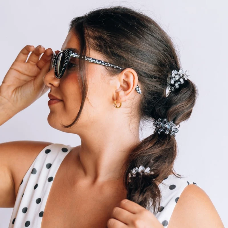 TELETIES Polka Dot Party Large Hair Ties