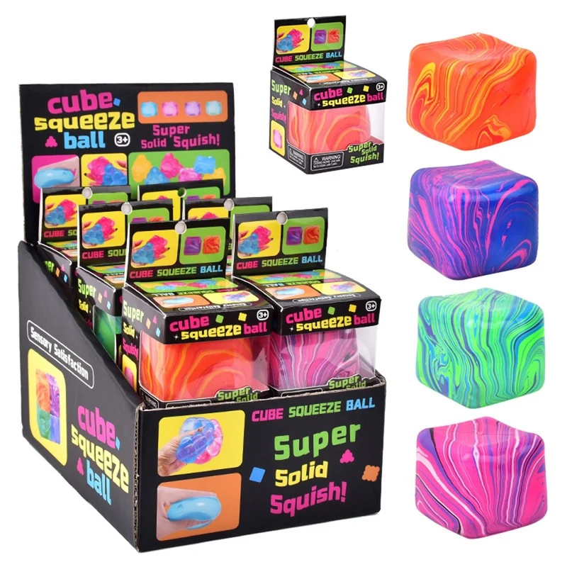 Tie Dye Cube Squishy Toy, Assortment, 1 Count