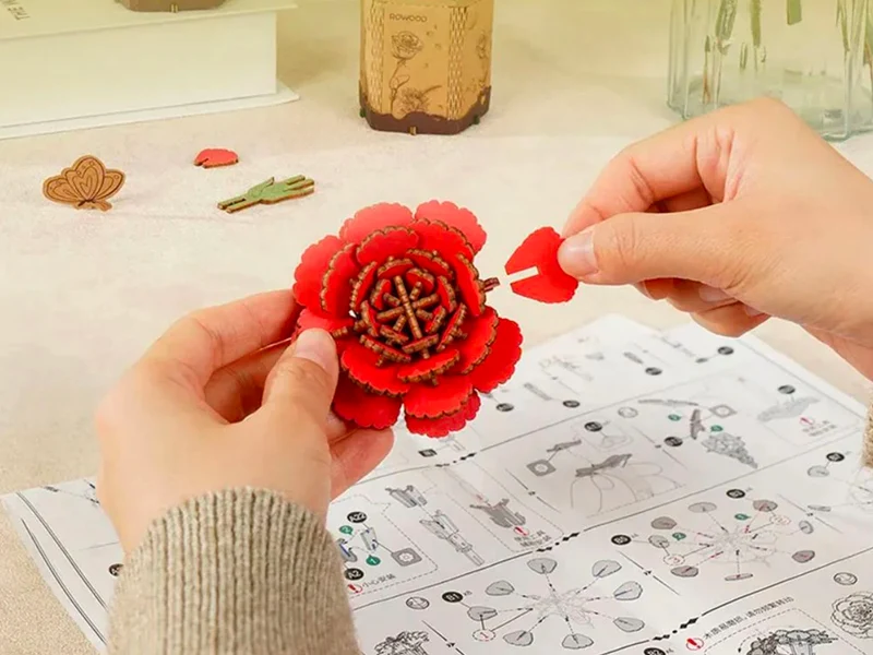 Maquette Oeillet rouge miniature - Rowood