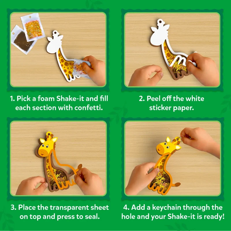 Skillmatics Kids Shake-its Amazing Animals Craft Kit