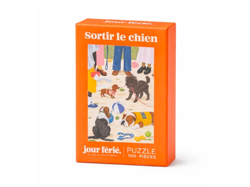 Mini Puzzle Sortir le chien - 100 pièces - Jour Férié