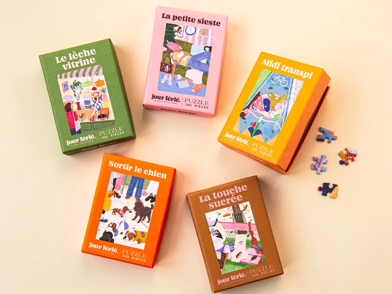 Mini Puzzle Sortir le chien - 100 pièces - Jour Férié