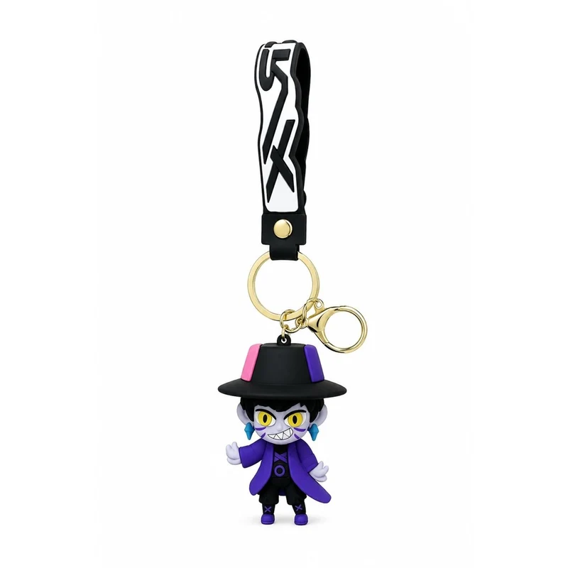 KPop Anime Jinu Saja Boys Keychain, Demon Hunters Inspired Pop Singer, 1 Count