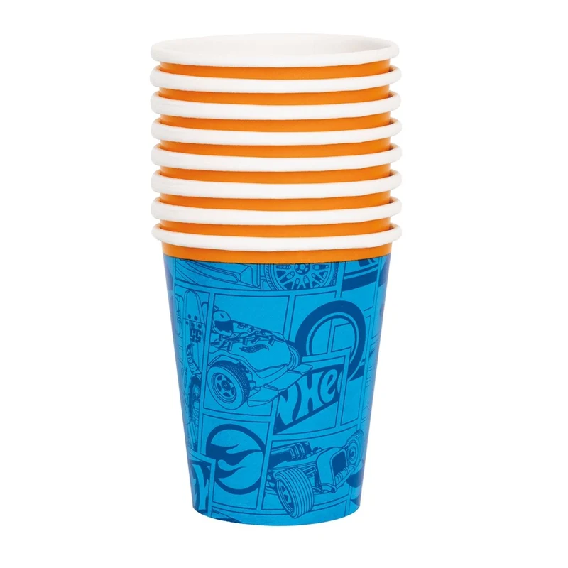 Hot Wheels Birthday Party Paper Cups, 9 Oz, 8 Count