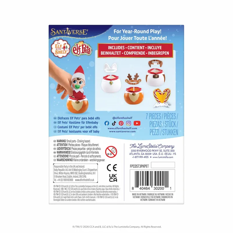 The Elf on the Shelf Jolly Little Wardrobe Elf PETS Costume Set