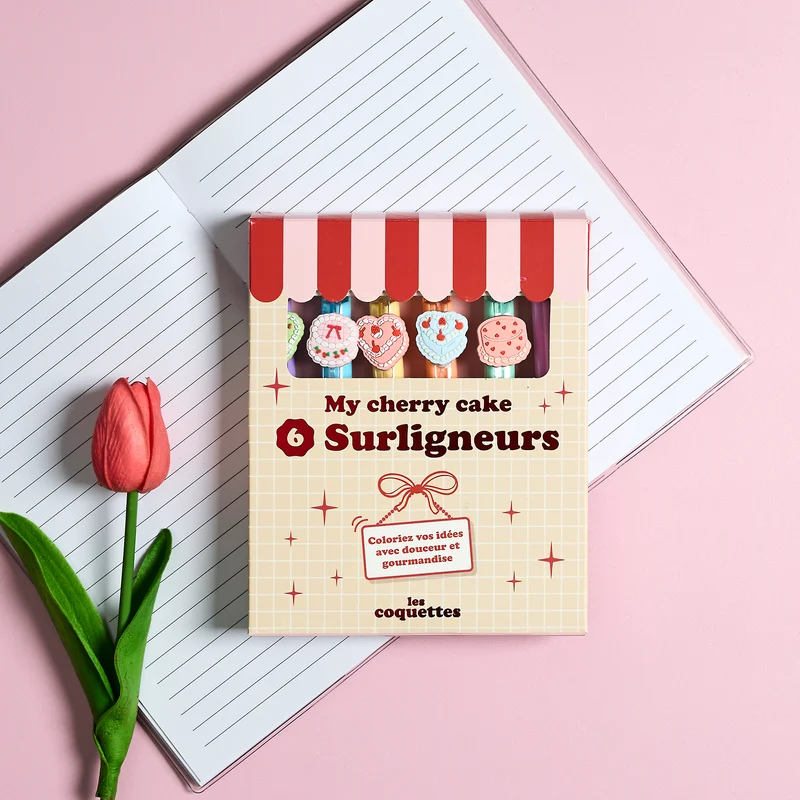 COFFRET DE 6 SURLIGNEURS CHERRY CAKE