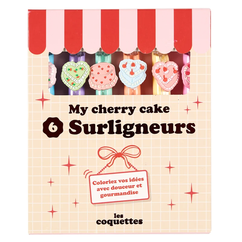 COFFRET DE 6 SURLIGNEURS CHERRY CAKE