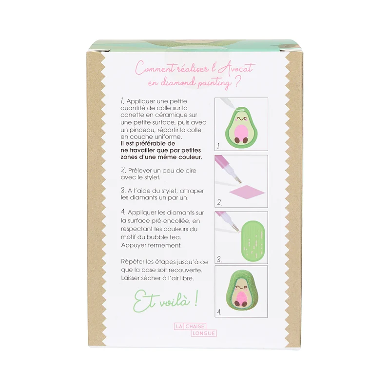 KIT DIY DIAMOND PAINTING 3D AVOCAT KAWAII
