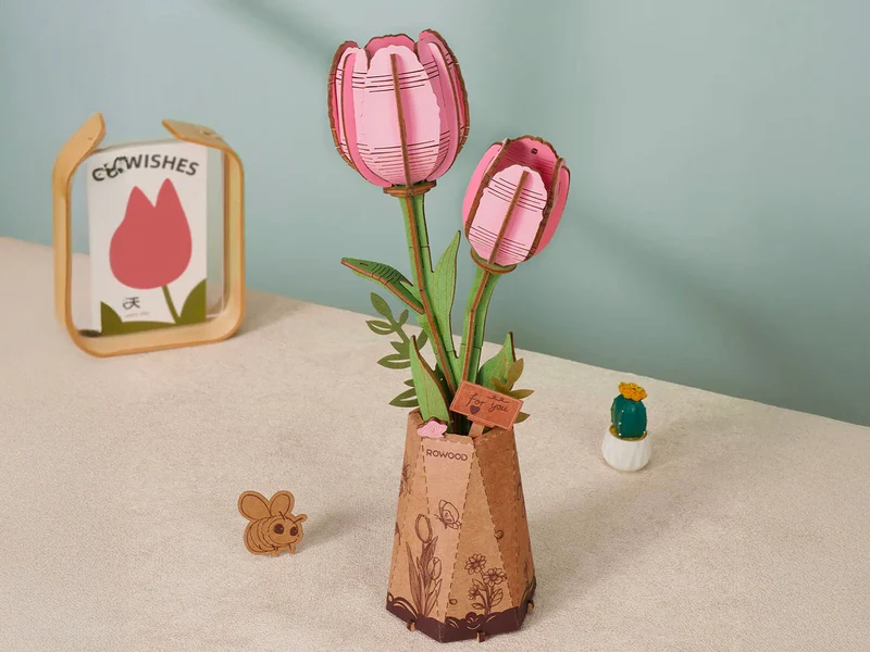 Maquette tulipe rose miniature - Rowood