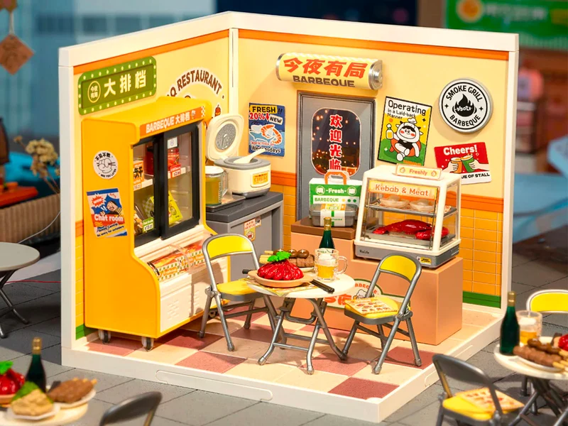 Maquette Street Food de nuit - Robotime