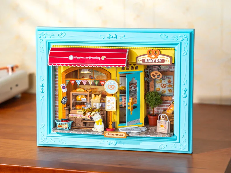 Maquette cadre Pâtisserie Chat Fluffy - Robotime