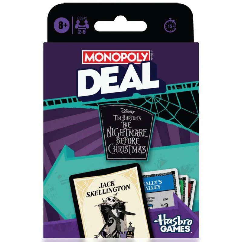 Nightmare Before Christmas Monopoly Deal Card Game, Disney, 2-5 Players, 1 Count