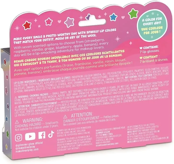 Make It Real Glimmer & Glow 7 Days Glitter Lip Gloss Set