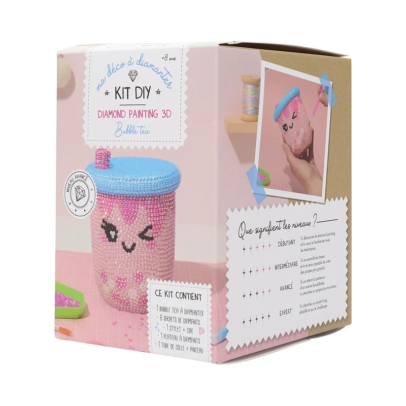 KIT DIY DIAMOND PAINTING 3D BUBBLE TEA