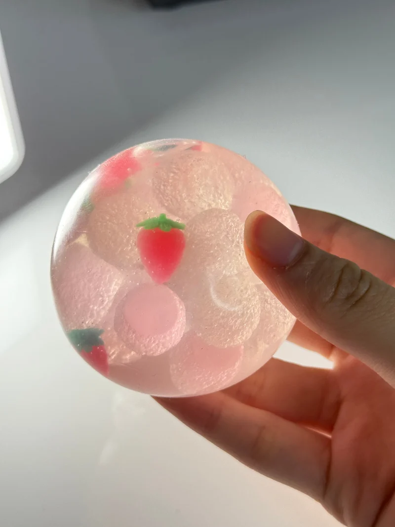 Strawberry Crystal Ball Squishy Fidget Toy