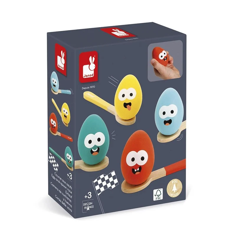 Janod Egg and Spoon Race Game - Jeu de course à l'œuf et cuillère
