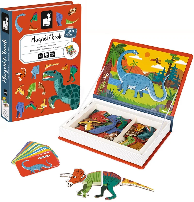 Janod Magnetibook Dinosaurs / Livre magnétique dinosaures